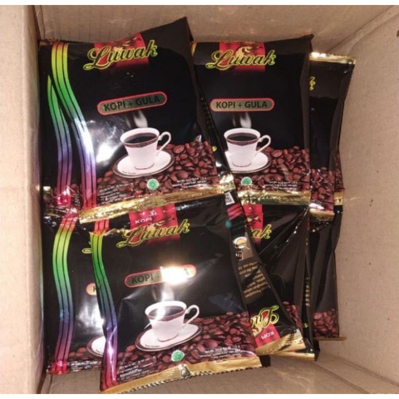 Kopi LUWAK HITAM + gula 20 x 25gr