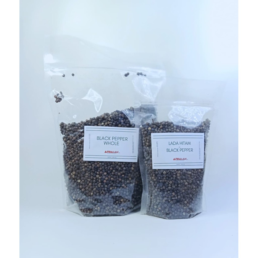 

ANDALAN Lada Hitam Utuh - Whole Blackpepper pouch 200gr