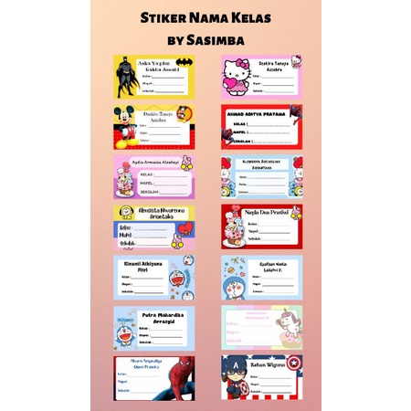 

Sticker Nama Kelas Anak/Sticker Buku Sekolah/Sticker Nama Buku Anak Custom/Minimal Order 20