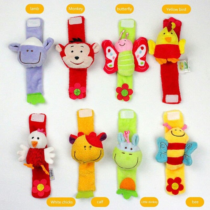 Gelang Rattle Karakter Animal - Mainan Gelang Rattle Bayi Krincing - Mainan Bayi