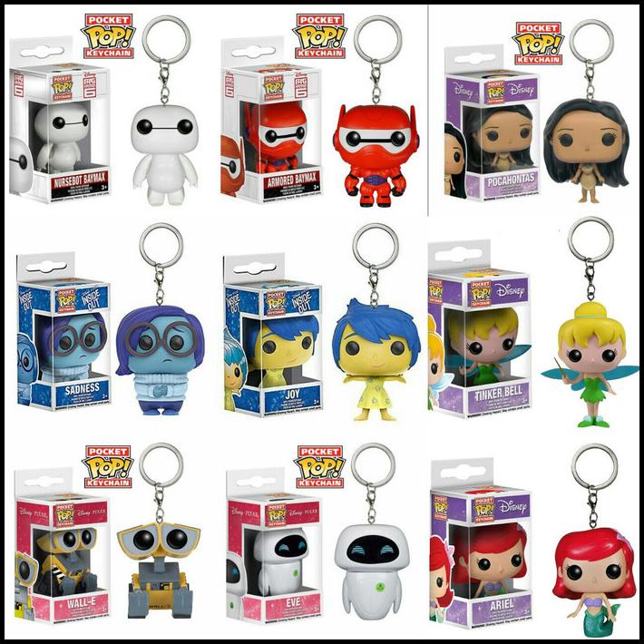 Funko Pop Keychain Mix (Disney, Baymax, Insideout, Pocahontas, Ariel)