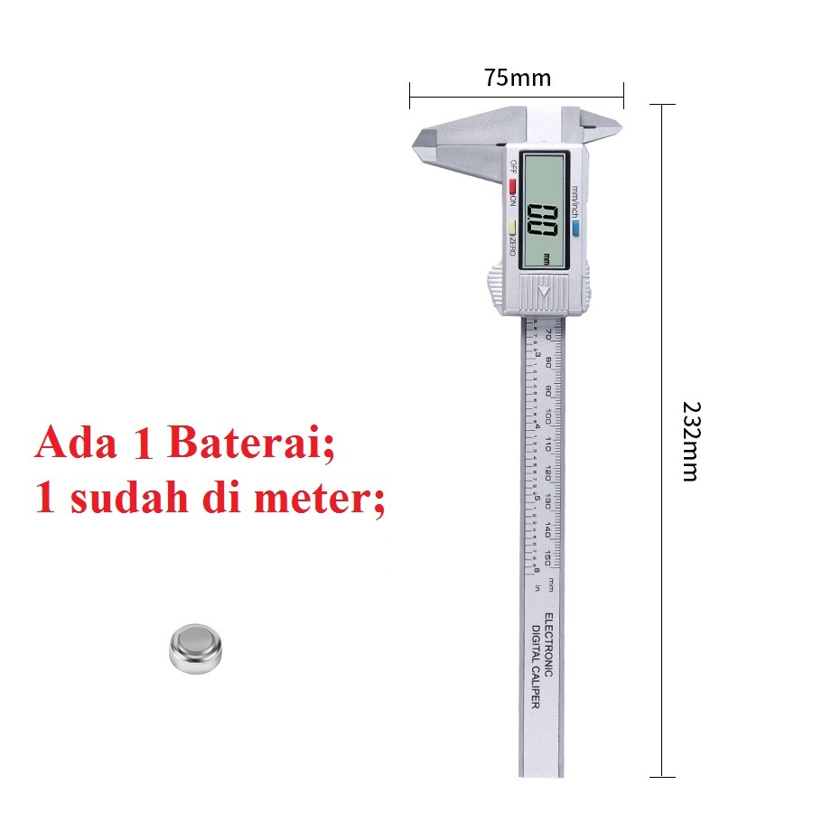 Digital Caliper Meter Jangka No Digital 0-150MM Jangka Caliper Sorong Sigmat Digital LCD Screen