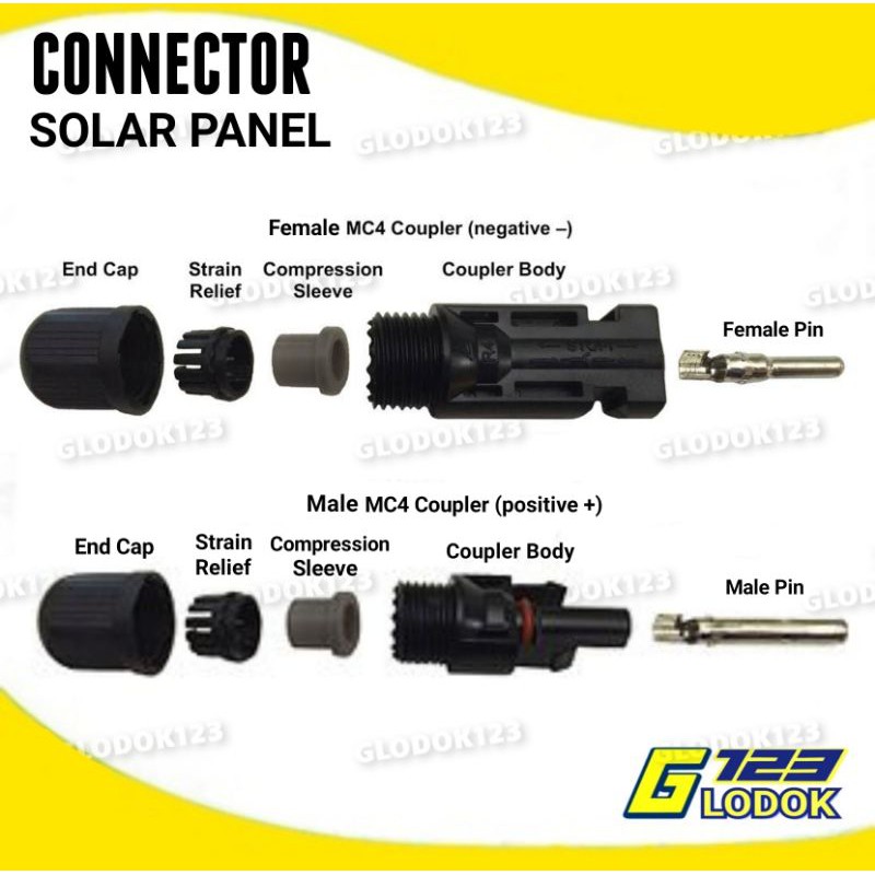 Konektor Solar Panel MC4 Kabel Connector Male Female Solar Cell Surya