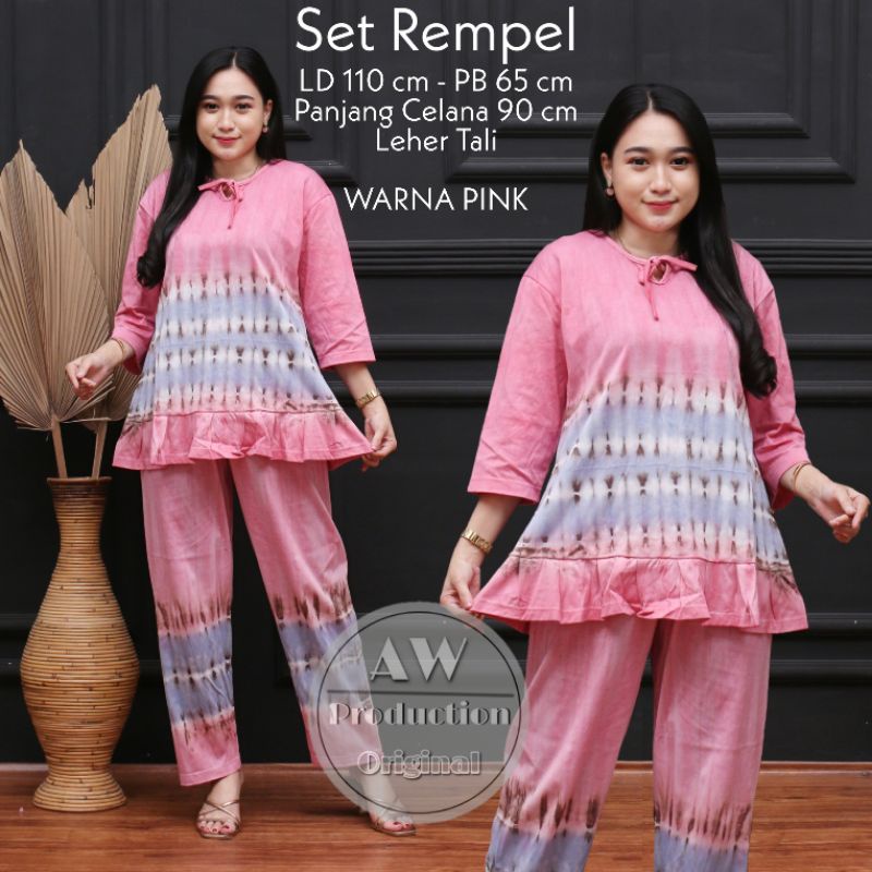 One Set Wanita Panjang Model Ruffel Soft Non Busui Babydol/Piyama Wanita Dewasa Kekinian Adem Murah