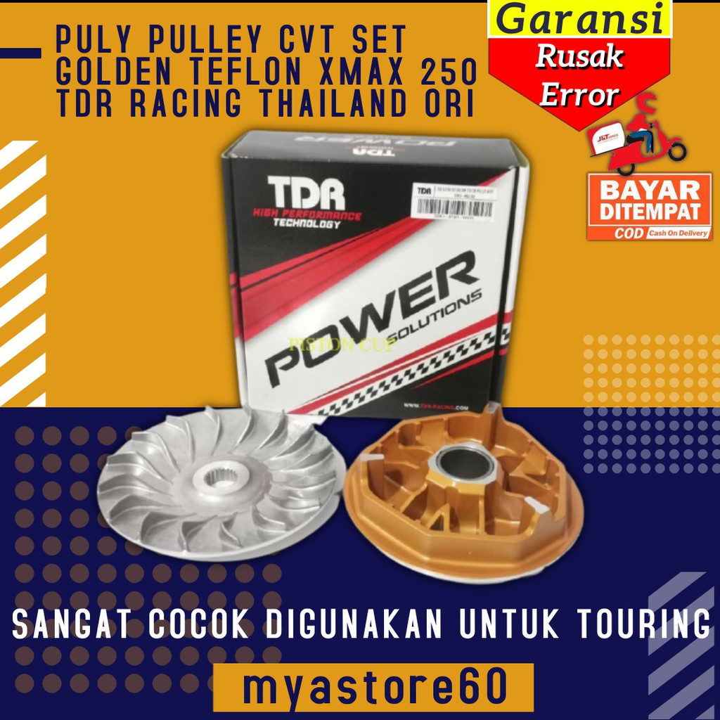 PULY PULLEY PULI CVT SET GOLDEN TEFLON YAMAHA XMAX 250 TDR RACING BALAP THAILAND ORI SPAREPART MTR