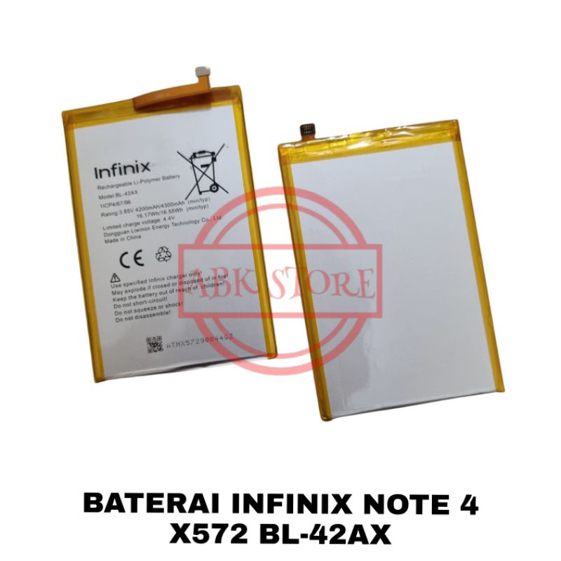 BATRE BATERAI BATTERY INFINIX NOTE 4 X572 BL-42AX ORIGINAL