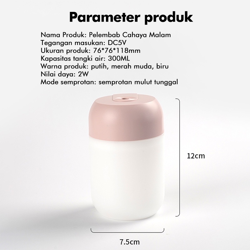 300ml Air Aroma Mini Humidifier / Aromatherapy Purifier Diffuser/Portable Pelembab / Penjernih Udara Free 1 Oil Essential-7
