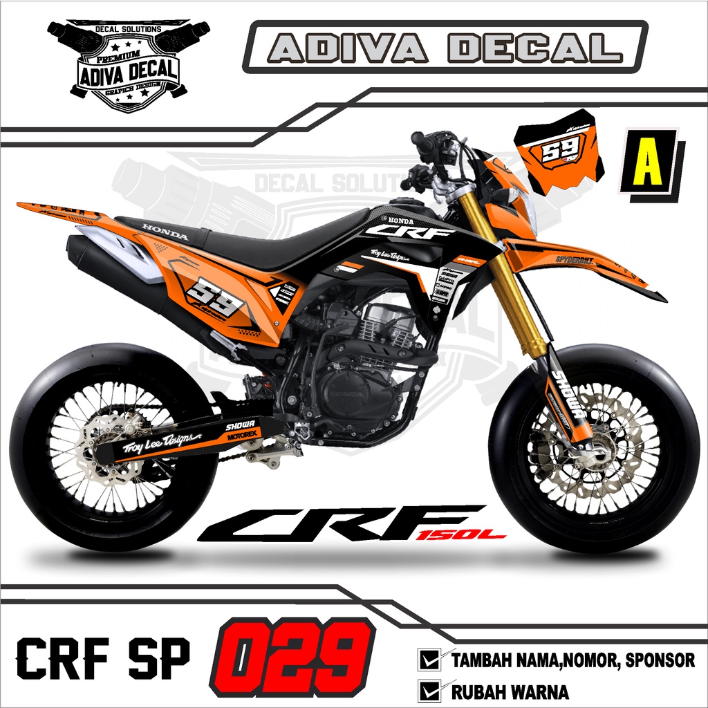 Decal CRF 150 L Fullbody Trail supermoto PLUS PAPAN NAMA-Dekal stiker Variasi Motor CRF-029