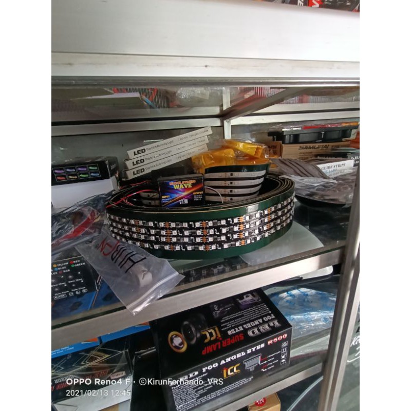 Strobo Text Wifi led hitam rapat