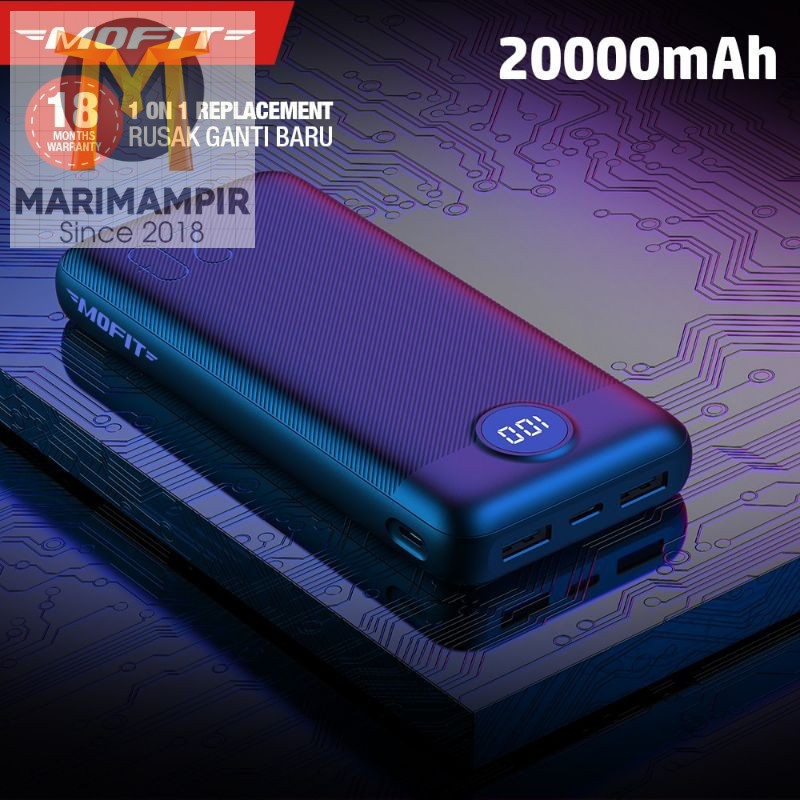 Marimampir MOFIT M29 Powerbank 20000mAh Fast Charger LED (Black)