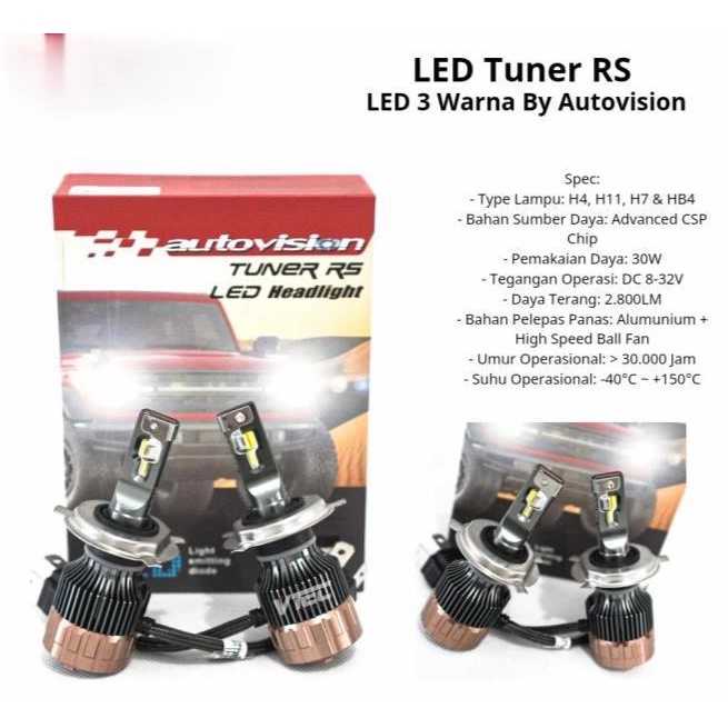 LED Autovision Tuner RS 3 Warna - H7