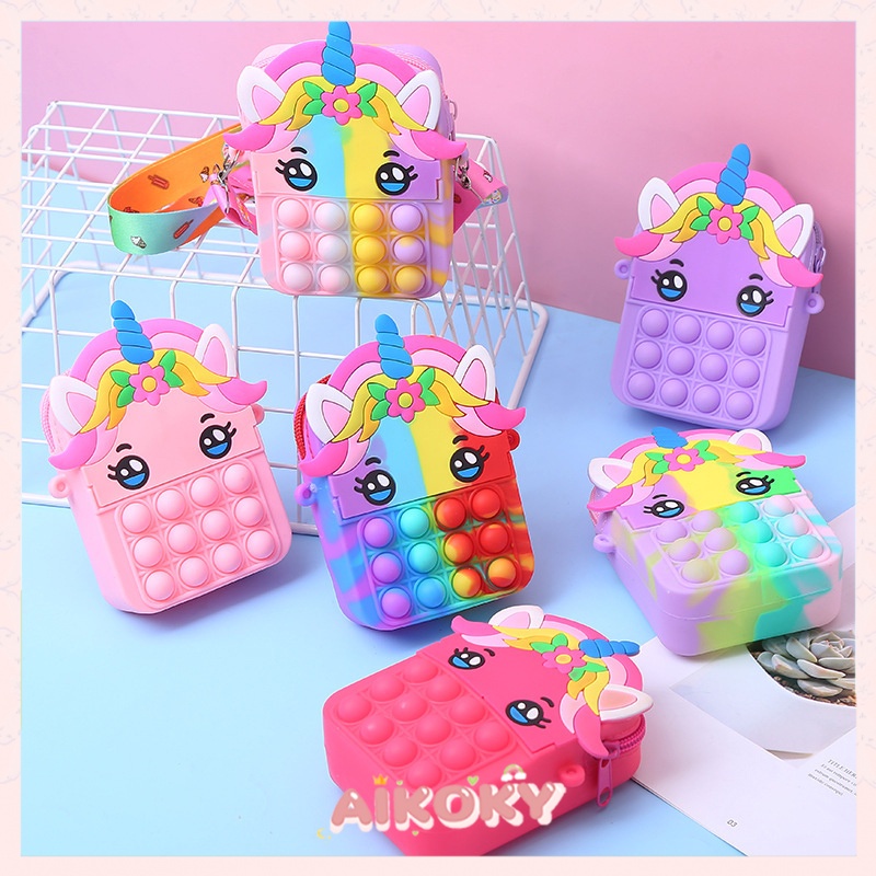 Aikoky Tas Anak Pony Pop It Unicorn Fashion Impor