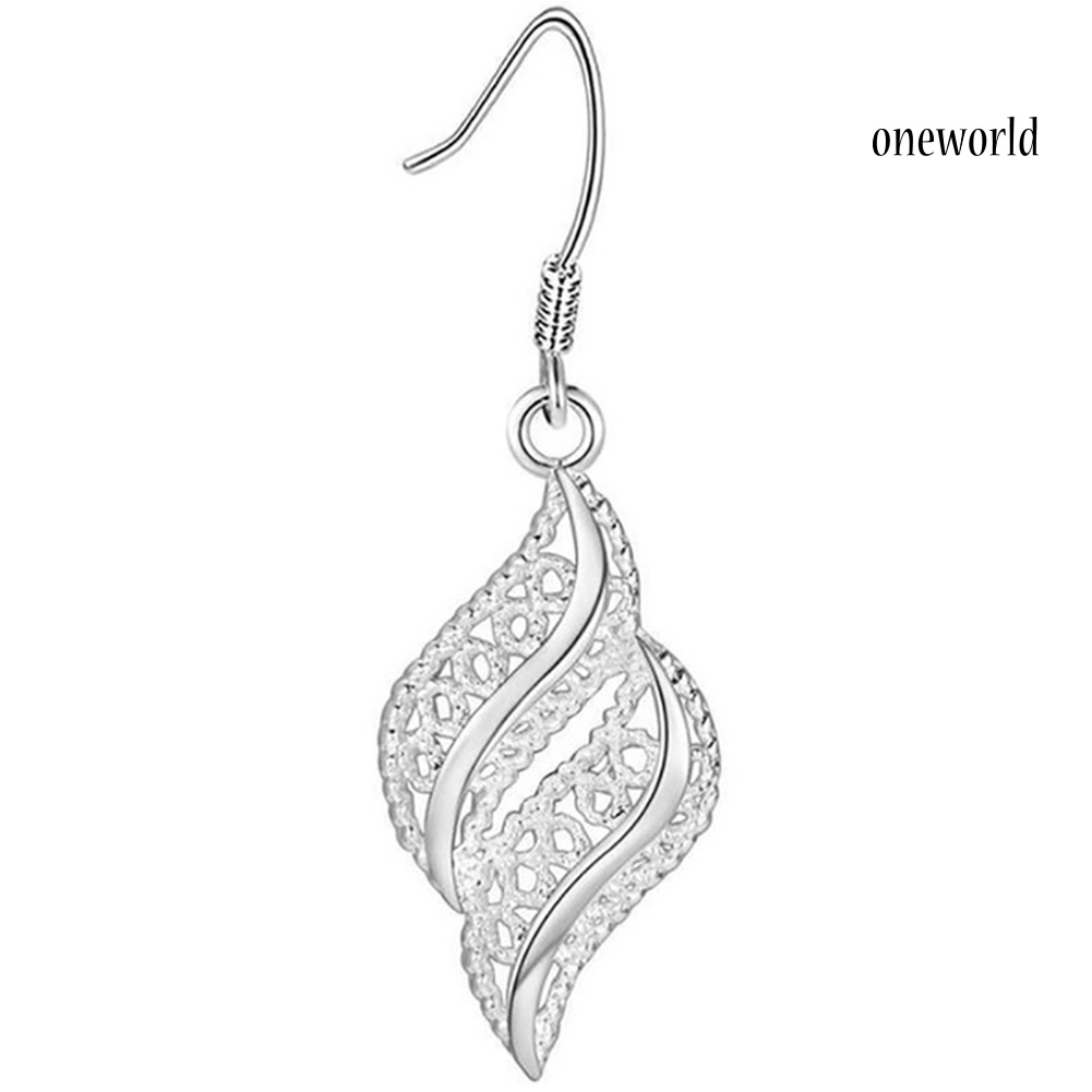 OW@ Elegant Women Hollow Geometric Shape Hook Earrings Party Club Jewelry Charm