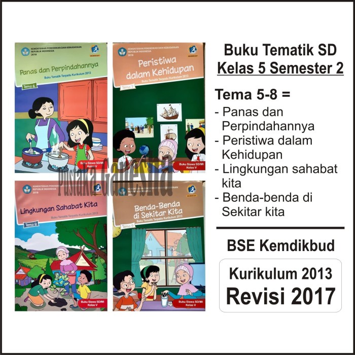 

❤BISA COD❤ Paket Buku Tematik SD Kelas 5 Tema 6 7 8 9 Revisi Terbaru Semester 2
