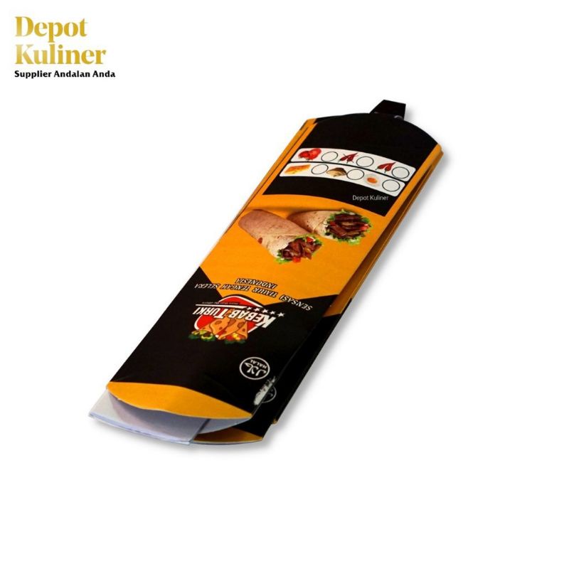 

MINIMAL ORDER 500 PCS - Kotak Kemasan Kertas Kebab Custom Customize