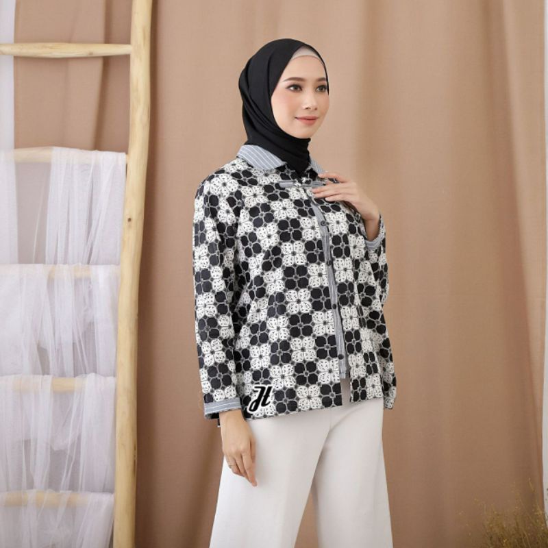 BAJU BATIK WANITA MODERN MONALISA GENES M,L,XL asli PEKALONGAN