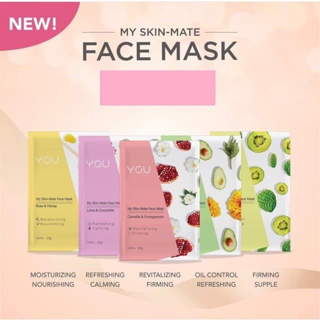 ❤️GROSIR❤️ Y.O.U My Skin-Mate Face Sheet Mask - You Makeups you