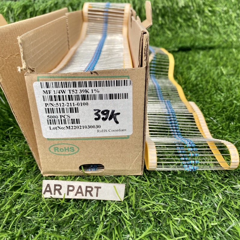 x10 resistor 39k 1/4watt 1% metal film taiwan kaki tembaga