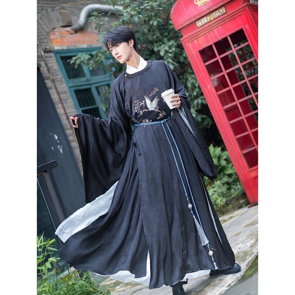 Donghei original Hanfu Ming round neck gown men's and women's same Chinese style Ancient Costume emb