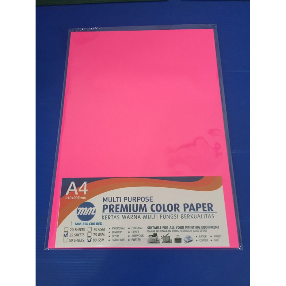

HVS Warna 80gr MM-350 Cyber Red (20 lembar)