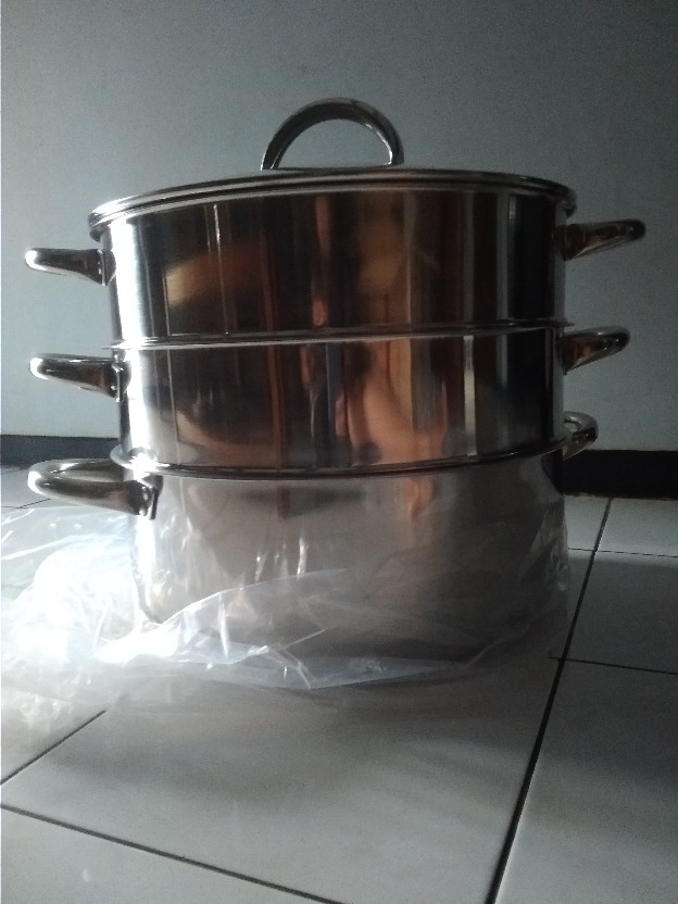 Supra Super Steamer 40 Cm 3 Susun / Panci Kukus / Panci Susun Stainles