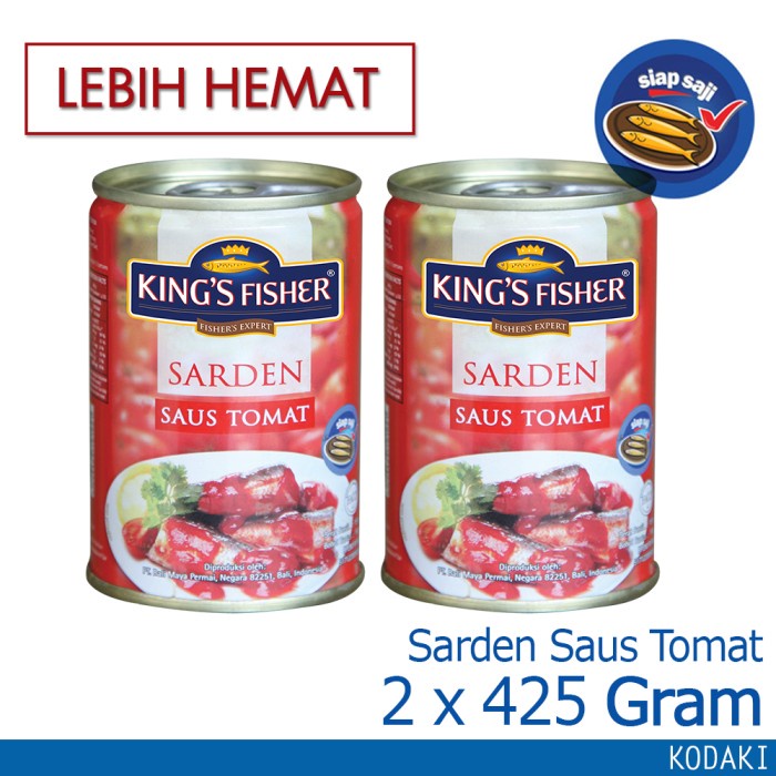 

Gg0Hh King'S Fisher Paket 2 Pcs Sarden Saus Tomat 425G Makanan Kaleng Kings Ds0kk