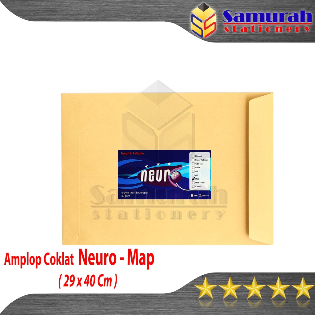 

Amplop Kertas Coklat Polos Neuro Ukuran Map / Envelope Berkas Dokumen 28 x 37 cm