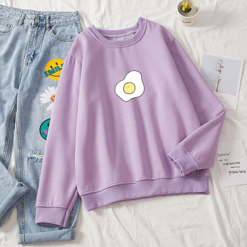 S - XXXXXL(6XL)  Sweater Egg Cute Crewneck CUTE EGG BIGSIZE OVERSIZE/ Sweatshirt Telur Ceplok Wanita