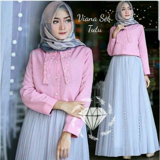 SET ROK VIANA TUTU, BALOTELI, GAMIS HIJAB MUSLIM, DRESS