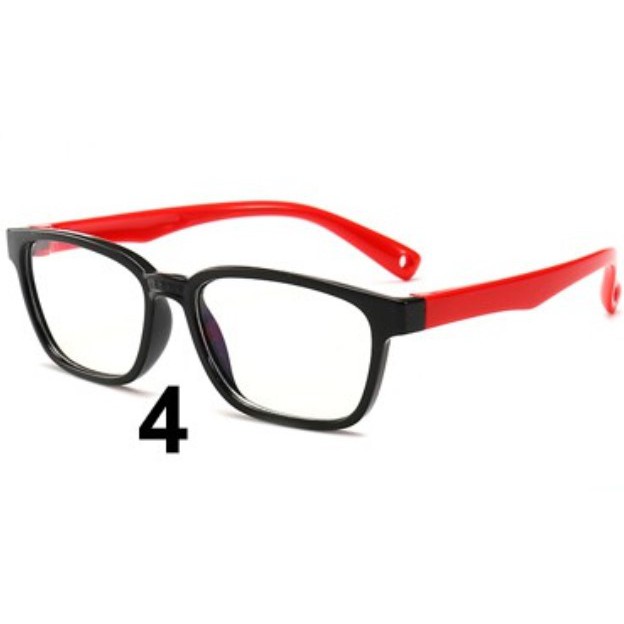 [Bisa COD] Kacamata Anak Anti Radiasi HP, Komputer, Laptop Blue Rays Elastis Bahan Lembut Original-4.Hitam Merah