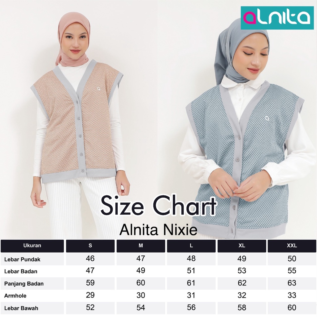 Alnita Outer AL NIXIE Bahan hazel Rompi Wanita Fashion Kekinian Modern