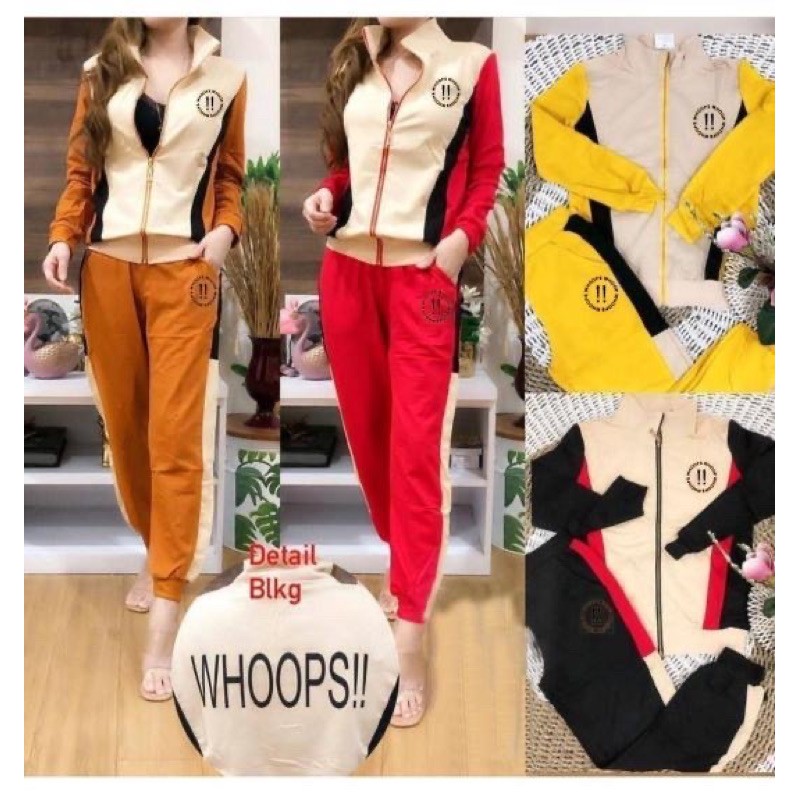 JC/MP- Set Jaket Whoops / Stelan Jaket murah / Stelan wanita terbaru