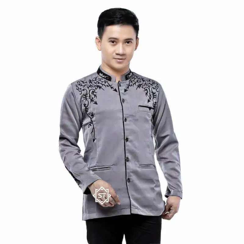 Bisa COD Jasko putih bordir Lis biru/hijau/hitam M L XL XXL | JASKO termurah