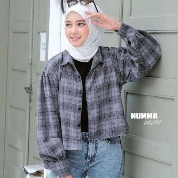 [MIA.26Au22g] KEMEJA CROP TARTAN | KEMEJA WANITA KOTAK OVERSIZE / OVERSIZE FLANEL TARTAN / CROP TART