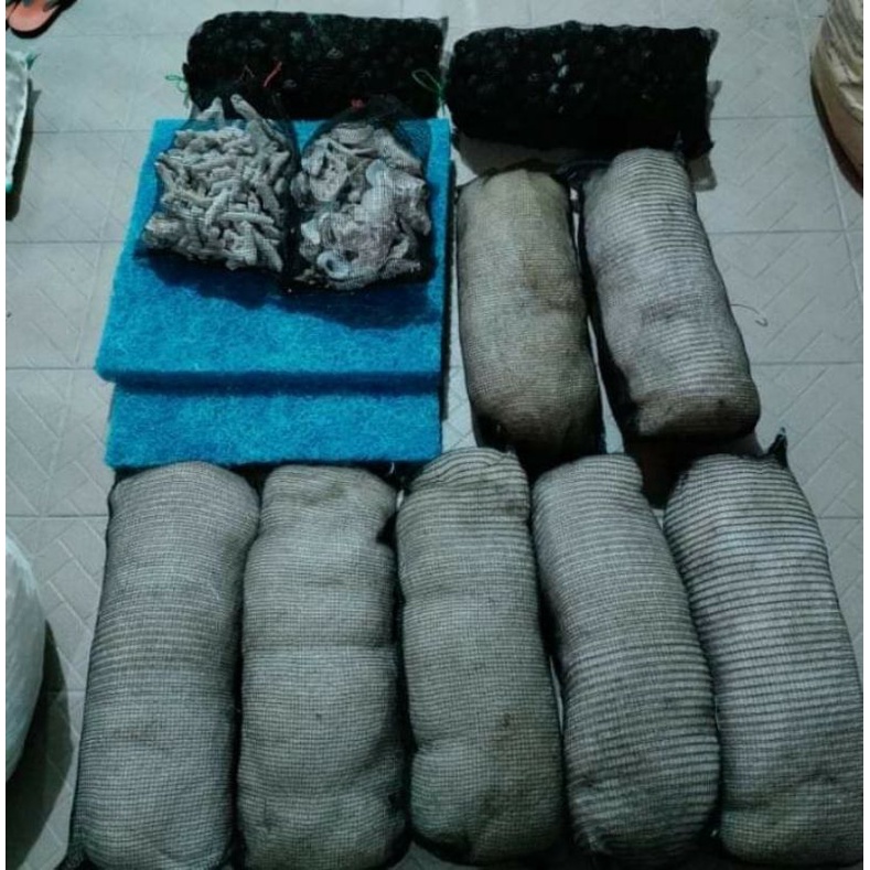 paket komplit jaring nelayan karang jahe kerang oyster japmat bioball media filter kolam dan akuariu