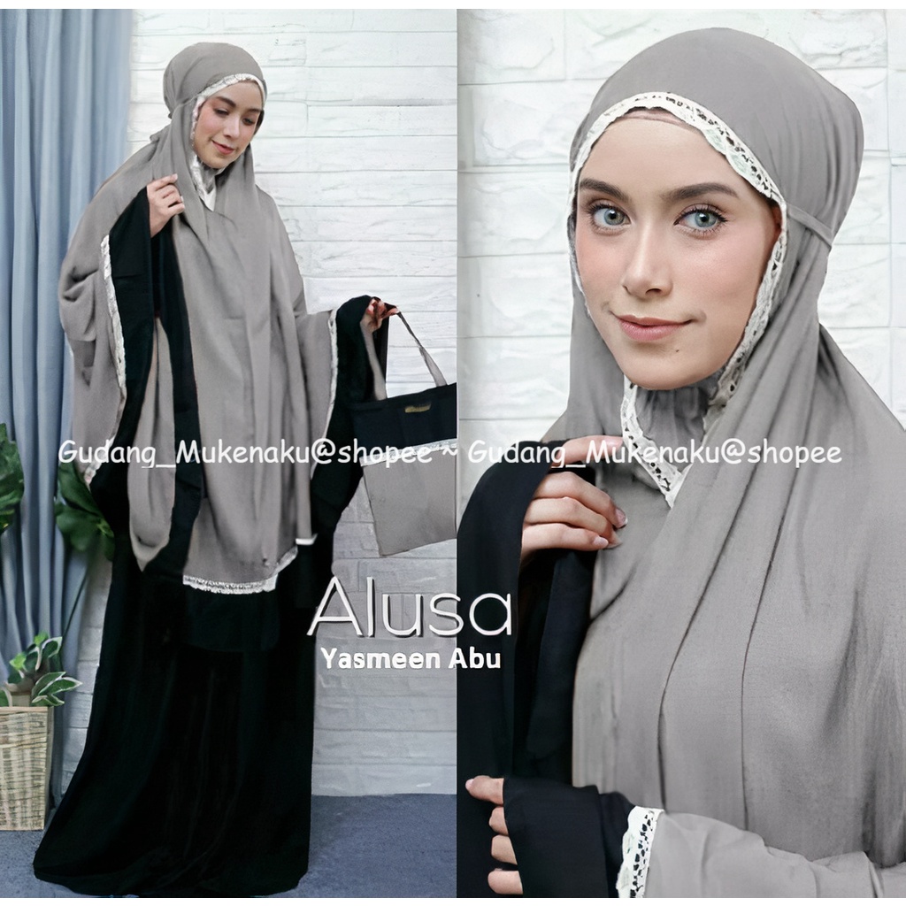 Gudang_mukenaku Mukena Anak Tanggung 14-17 Tahun yasmeen Alusa Renda Import Original bBahan Katun