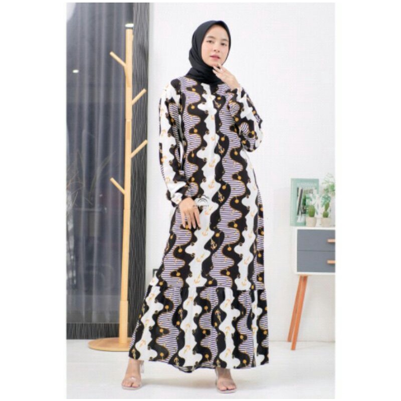 Dress motif sailor Jangkar gamis jangkar