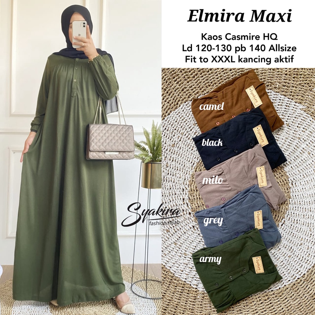 Elmira Maxy Dress/Maxi Dress/Gamis/Baju Muslim/Pakaian Muslim