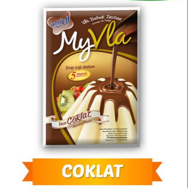 Myvla nutrijell (Coklat &amp; Vanilla) - myvla vanilla - vla bubuk instant