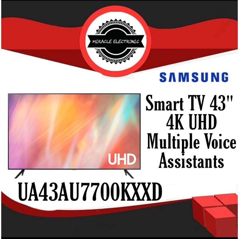 SAMSUNG UA43AU7700KXXD Smart TV 43" 4K UHD Multiple Voice Assistants 43AU7700 AU7700