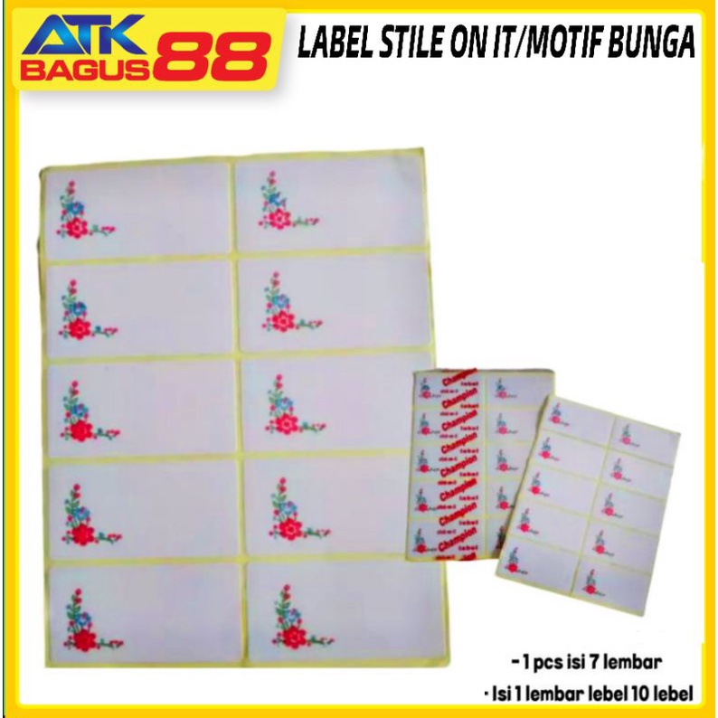 

LABEL STILE ON IT MOTIF-LABEL UNDANGAN-LABEL MOTIF BUNGA