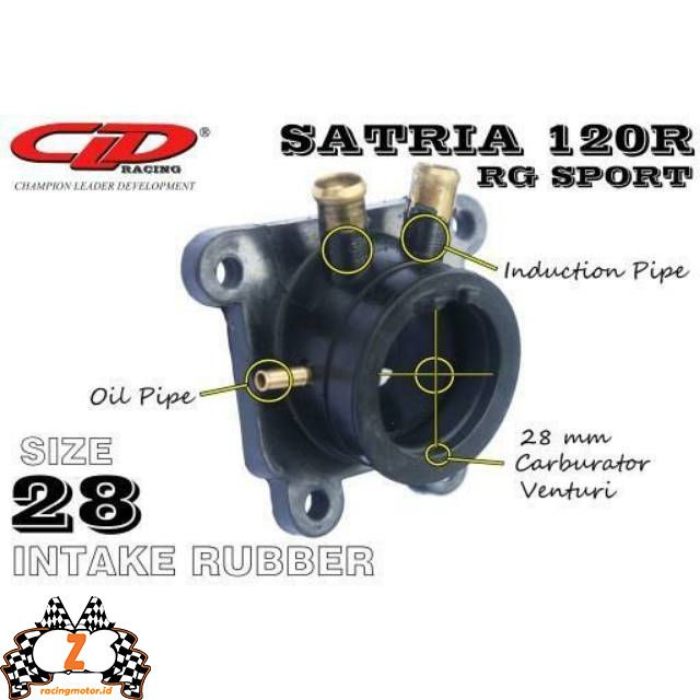 Karet Intake Satria 2 Tak 28 CLD Racing Karet Manifold