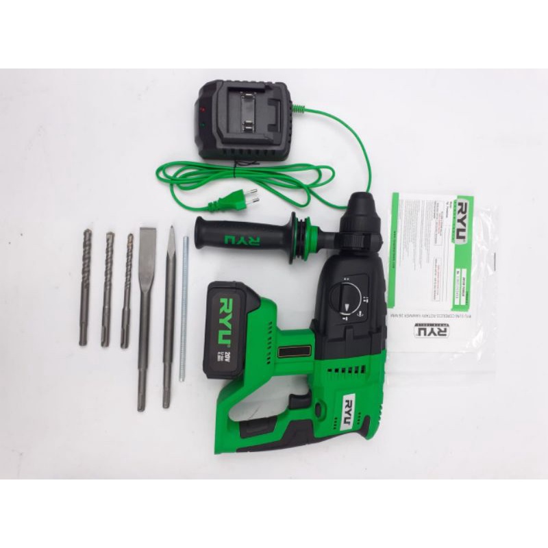 RYU BRUSHLES ROTARY HAMMERRCRH26 (20 VOLT) / MESIN BOR CORDLES HAMMER RYU 20VOLT