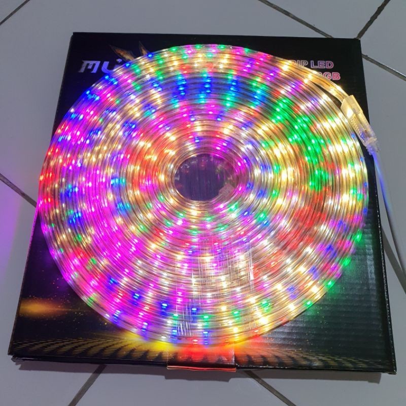 LAMPU LED STRIP SELANG 3528 220v 10M OUTDOOR RGB MUXINDO