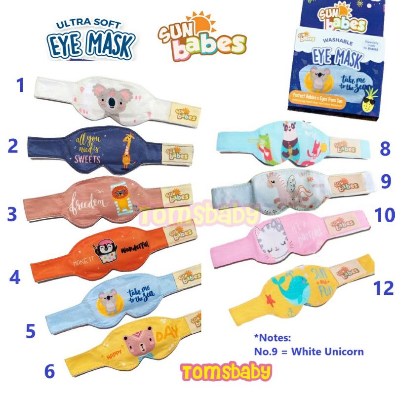 [TOMS] SUN BABES (1pcs) Kacamata Jemur Bayi KARAKTER ULTRASOFT / Kaca Mata Jemur Bayi / Eye Mask Protector