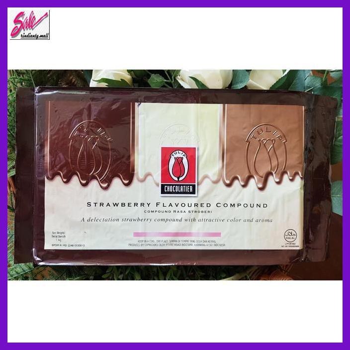

SAKMACOKLAT- TULIP STRAWBERRY COMPOUND 1 KG - TULIP COKLAT COMPOUND STROBERI -MAKANAN-MINUMAN.