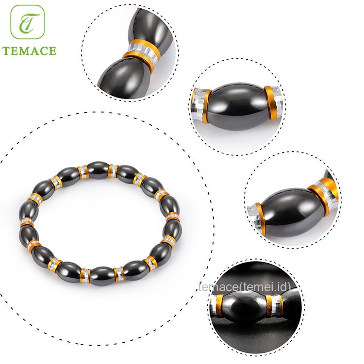 ✨TEMACE✨Gelang Magnet Magnetik Batu Empedu Hitam Emas Paduan Ikan Drummer Tangan Tali Merah Tali