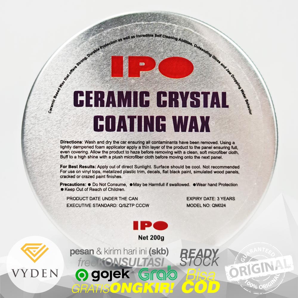 IPO Ceramic Crystal Coating Wax 20 Gr ECER Coating Pasta MURAH