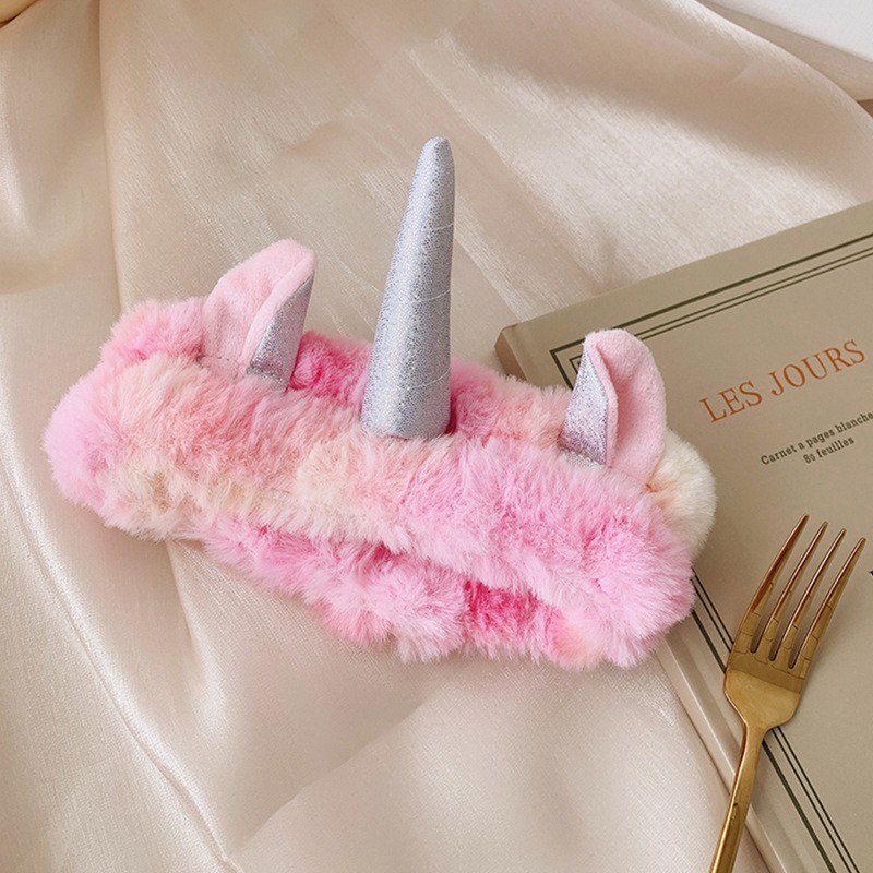 HHUN headband fluffy tanduk kuda unicorn bando kain handuk cuci muka