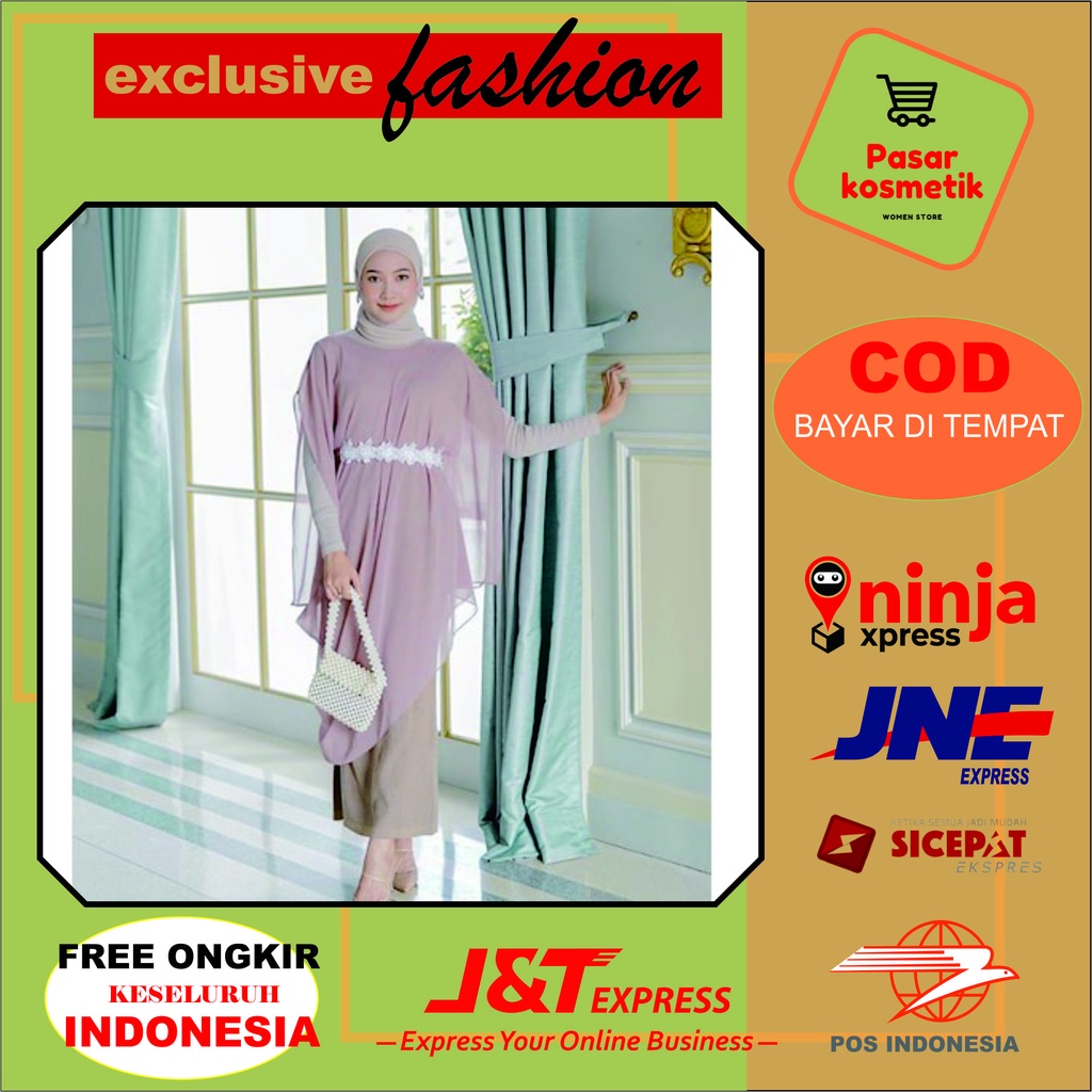 Isyana kaftan premium fashion muslim pakaian muslim wanita dress wanita murah dress wanita muslimah 